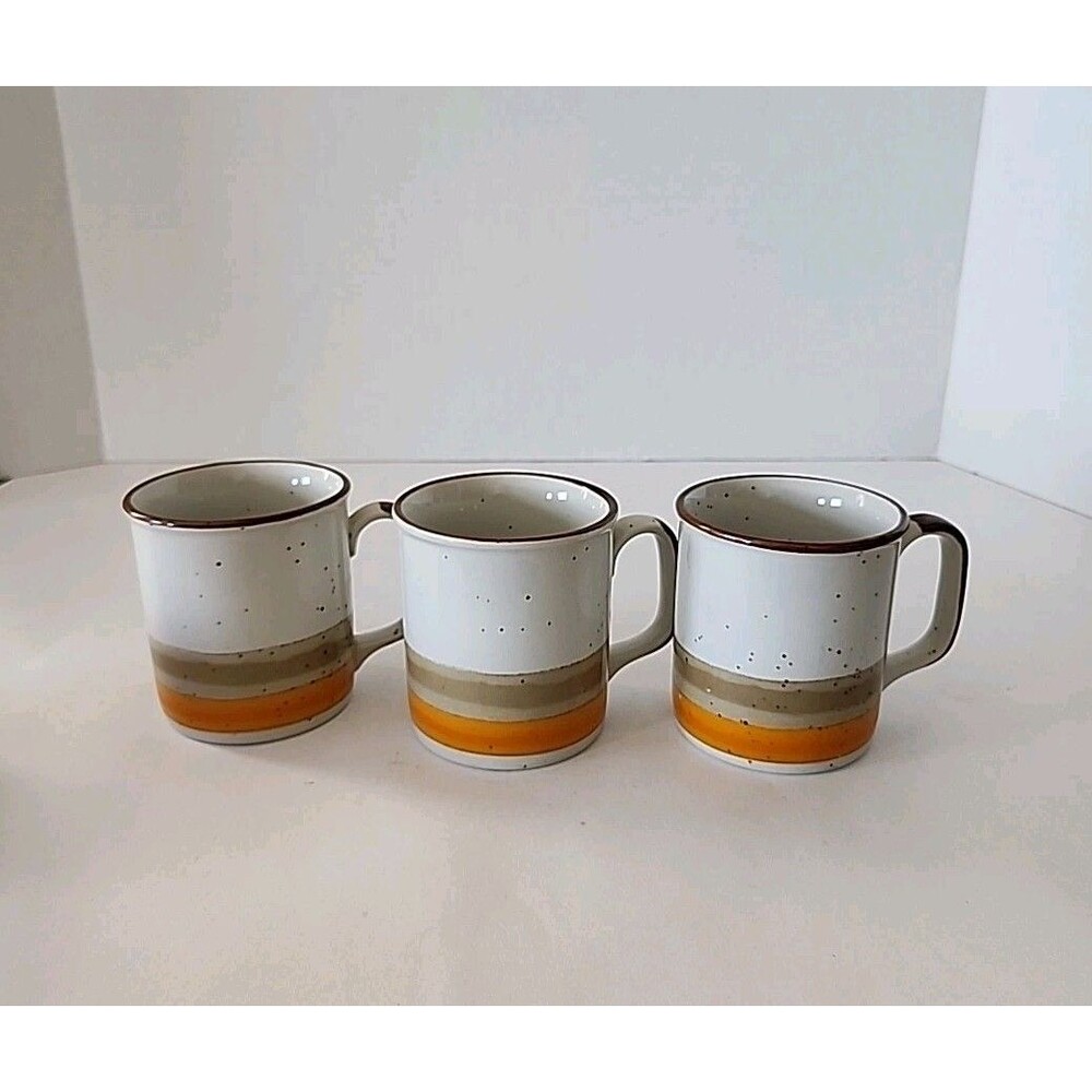 Lunch Mates Mug Cultural Collection Sunset Pattern Made In Japan Set Of 3